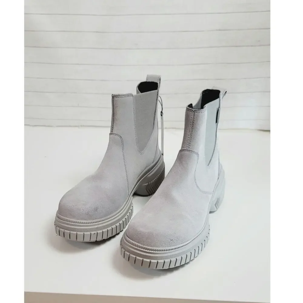 SOREL Ona Ave WP Chelsea Boot in Chrome Grey, sz 9